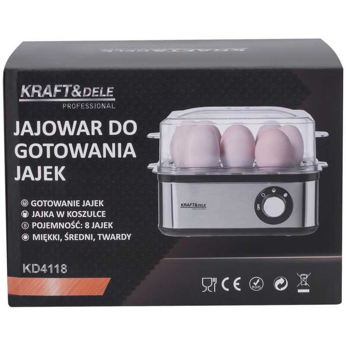 JAJOWAR do GOTOWANIA JAJEK elektryczny na 8 jaj 3 tryby 500 W KD4118