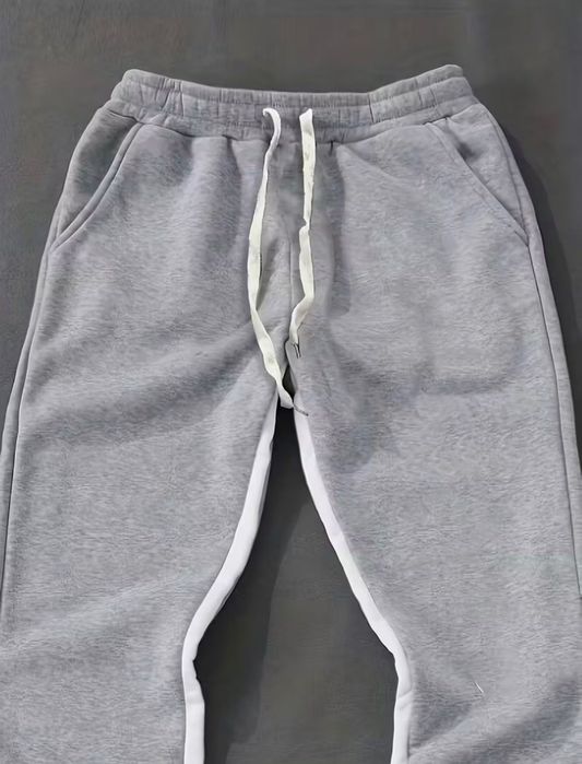 Męskie jasnoszare dresowe joggery FLARED Flare fit