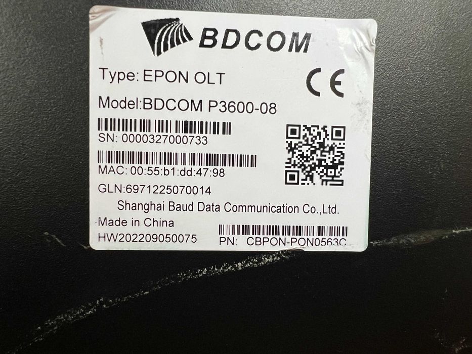 Оптичний лінійний термінал OLT BDCOM P3600-08