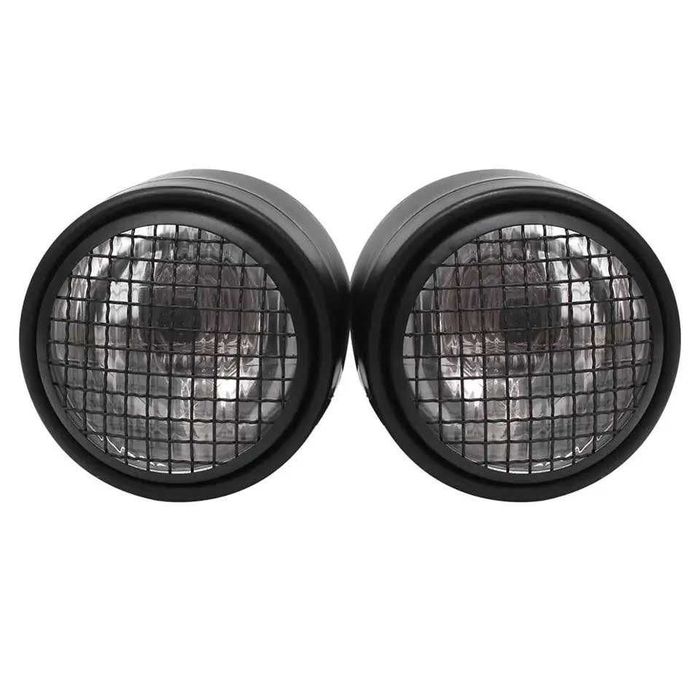 Farol frontal duplo 3.5 pol halogéneo lente transparente rede
