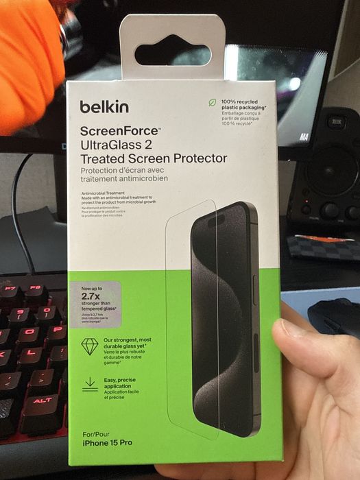 Szkło iphone 15pro belkin