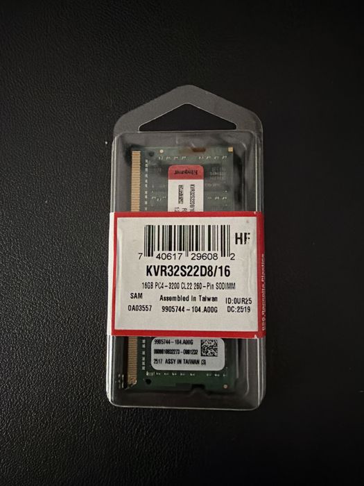Pamięć Kingston 16GB PC4 3200 CL22 SODIMM