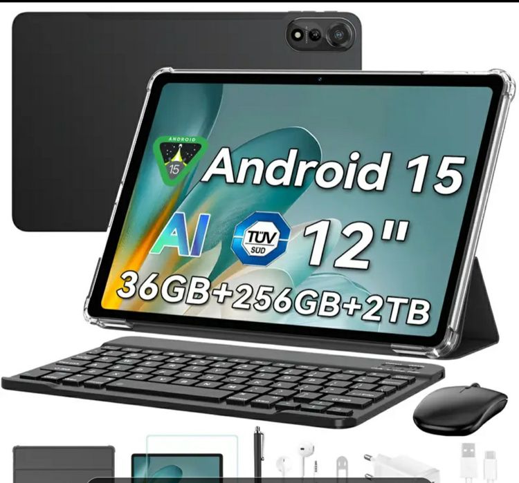 Планшет Blackview Mega2 с Android 15, 12 дюймов, 36 (12+24) ГБ ОЗУ