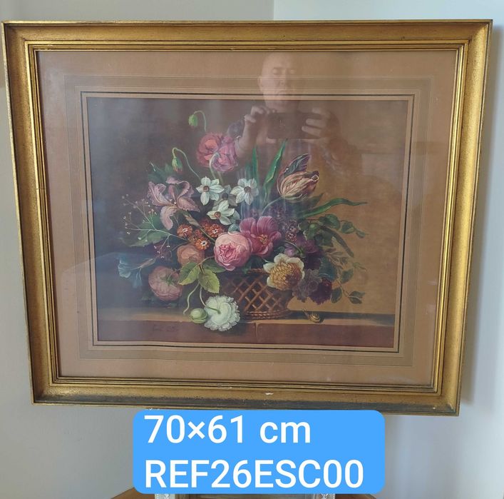 Quadro Antigo, moldura envidraçada