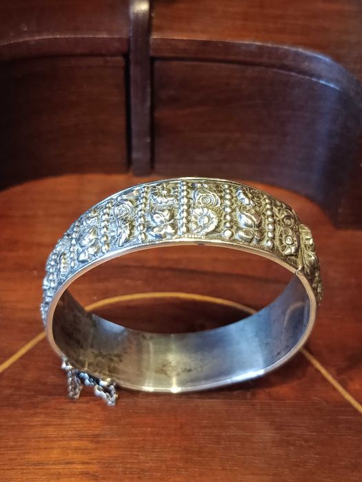 Pulseira Prata Portuguesa Contrastada 833 6,2 cm 27 gr Antiga Nova