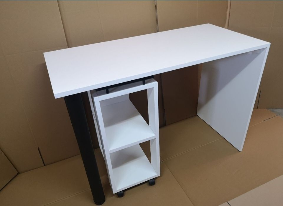 Stolik biurko kosmetyczne z szafką pomocnik na kółkach