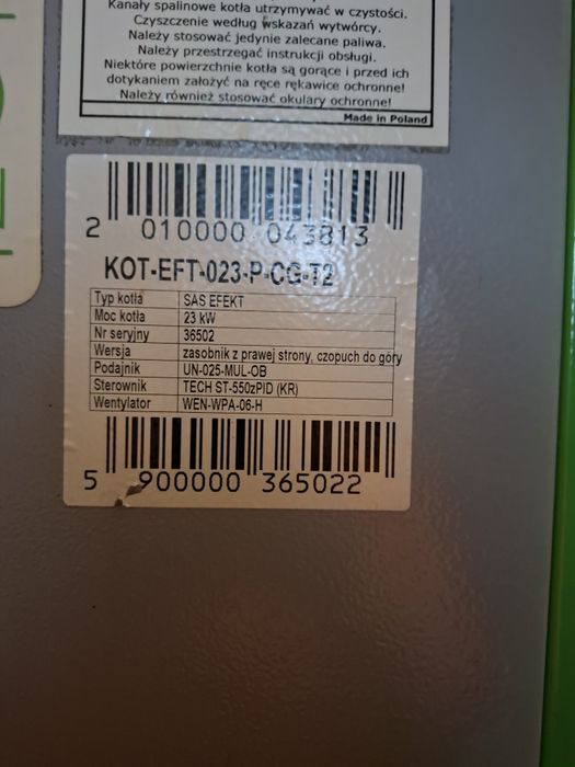 Piec 5 klasy SAS EFEKT 23 KW na ekogroszek