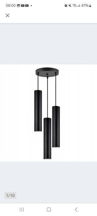 Lampa loft tuby czarna