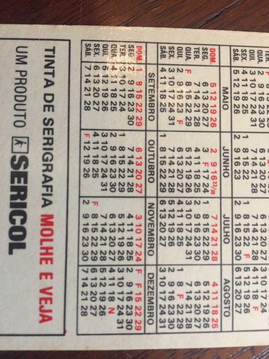 Calendários "Molhe e Veja"