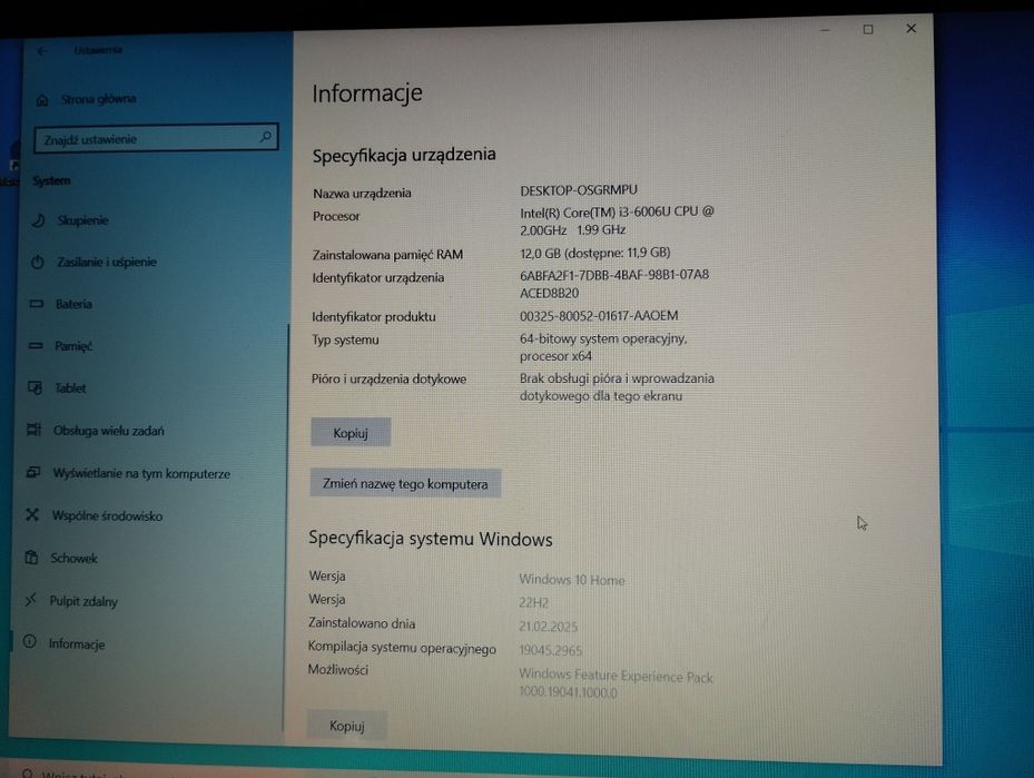 Laptop, notebook, Asus A540U, Intel Core I3 7th Gen