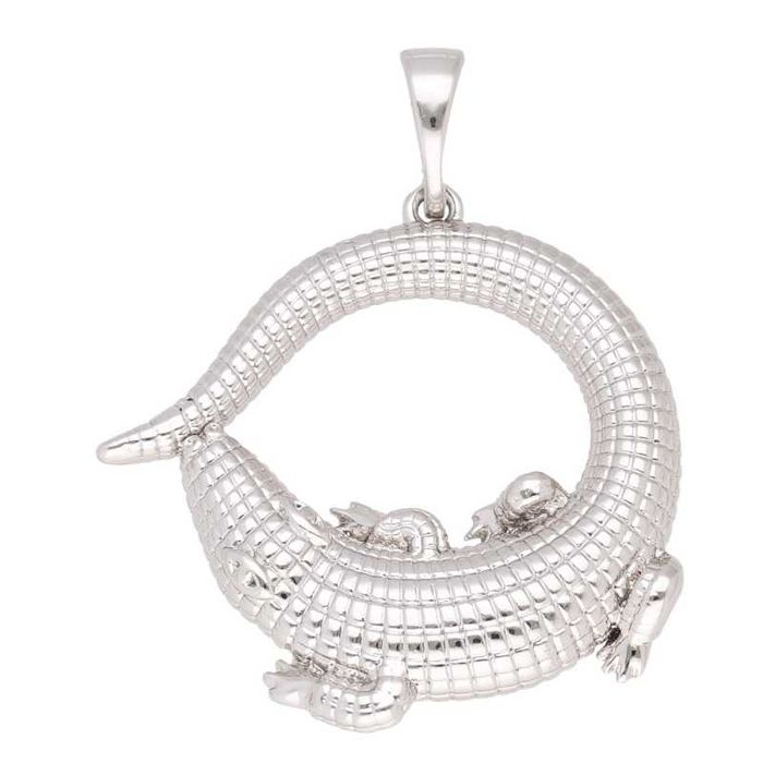 Wisiorek srebrny ZAWIESZKA srebrna KROKODYL stal chirurgiczna T56