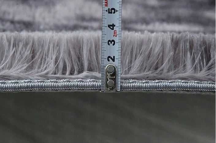 Dywan miękki puszysty Shaggy długi włos 170/120 cm srebrny szary