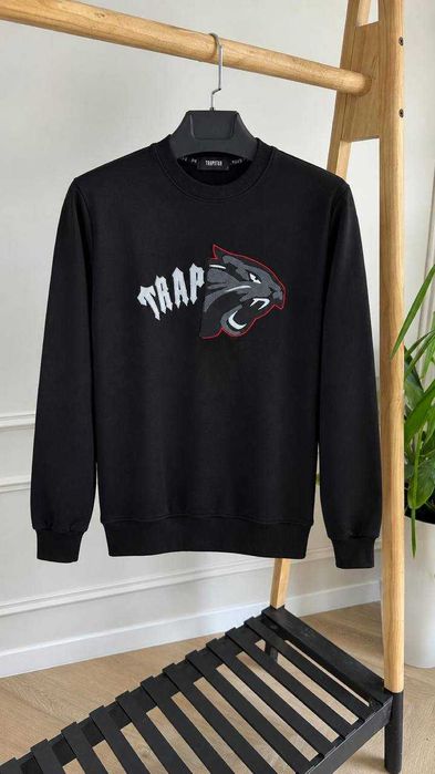 Чоловічий чорний світшот Trapstar / демісезонний світшот (S-XXL)