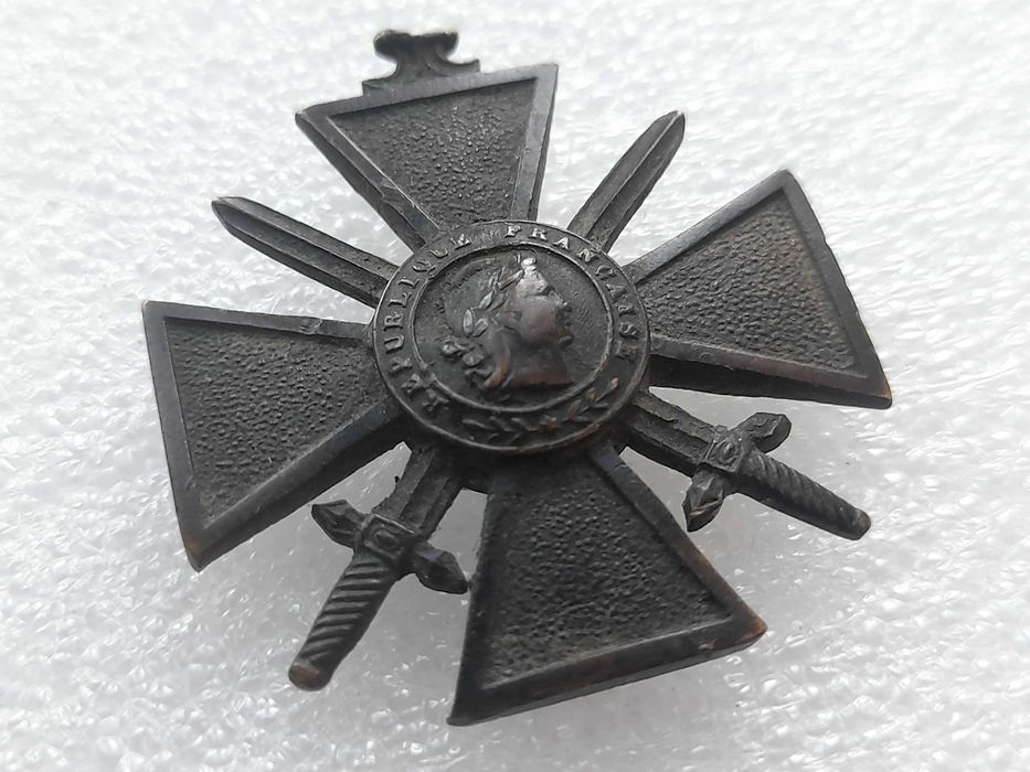 Odznaczenie Krzyż Wojenny (Croix de Guerre) Francja 1914 - 17 oryginał