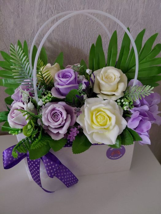 Мыльные  букеты, мыло ручной работы.