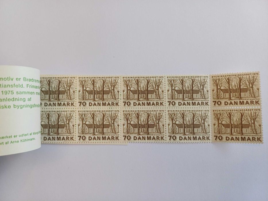 Filatelia - Dinamarca – Carteira Ano Europeu da Arquitetura 1975