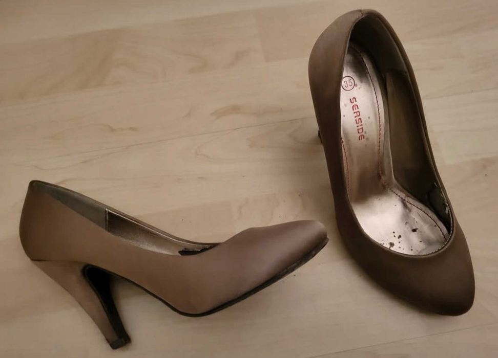 Sapatos salto alto, beje, Seaside, tamanho 35