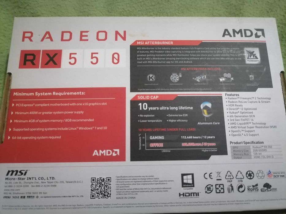 MSI Radeon RX 550 2GT LP OC