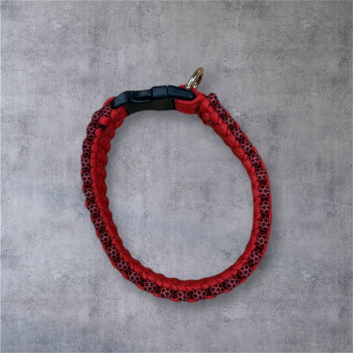 Obroża dla psa czerwona pleciona zapinana na zatrzask nowa