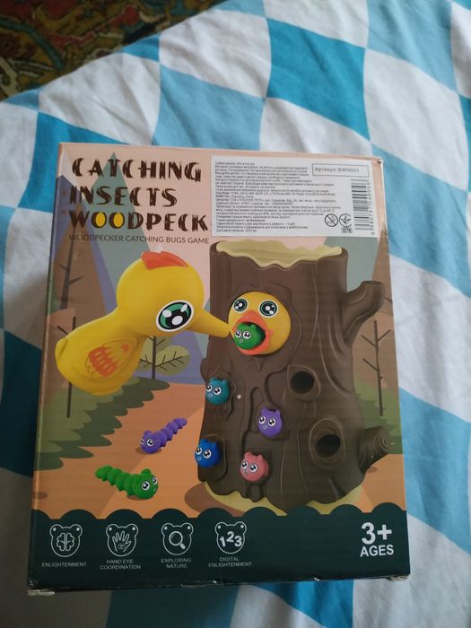 Детская магнитная рыбалка "Накорми птенчика" с червячками