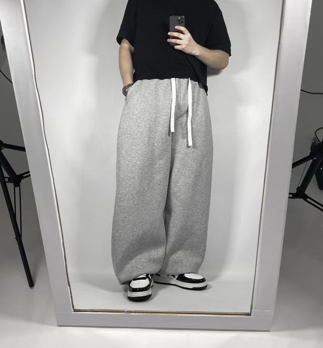 Широкі спортивні штани baggy sweatpants широкие серые спортивки бегги