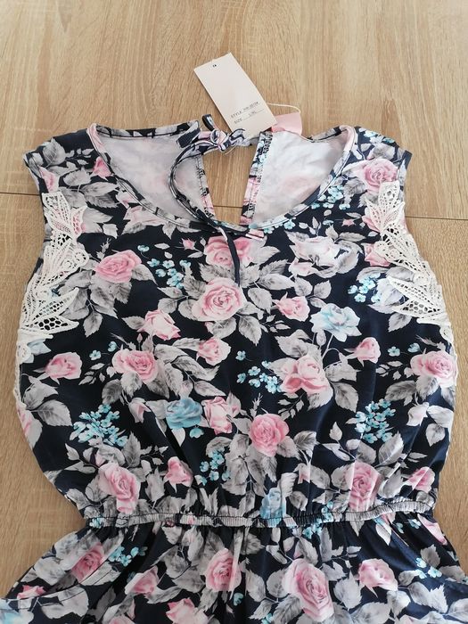 Kombinezon kwiaty koronką L XL
