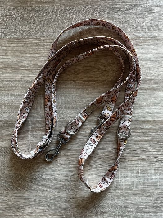 Smycz  przepinana 3m,  pieskie sprawy,  hand made, pumpkin latte