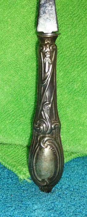 Garfo  antigo, com cabo em prata de lei - Português