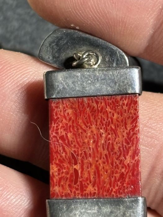 Bransoletka koral vintage 925