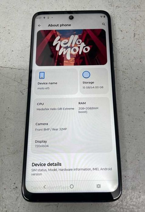 Смартфон Motorola Moto E15 4/64GB Global  UA