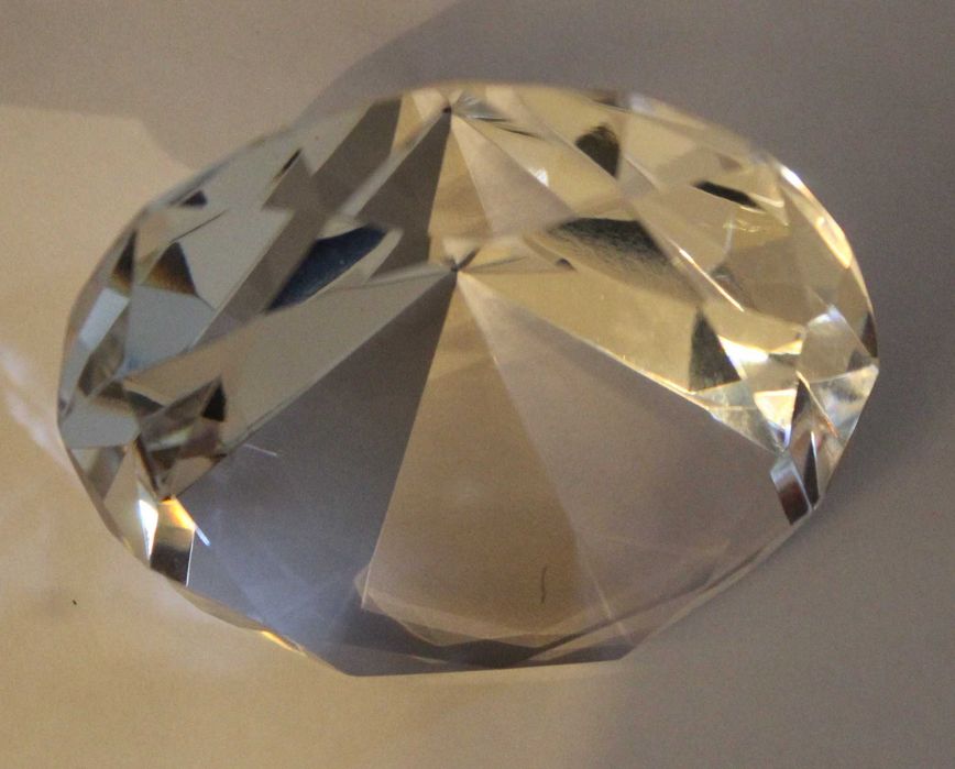 Diamante de vidro, peso de papel, decoração sofisticada
