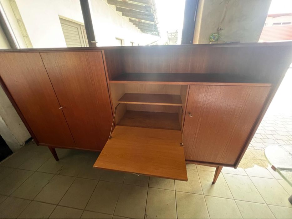 Bartels Werken highboard. Barek. Komoda. Drewno tekowe. Mid century
