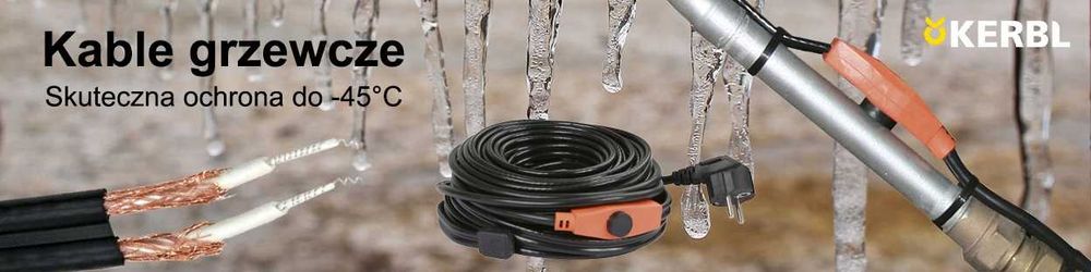 Kabel, przewód grzewczy do rur z termostatem, 12 m, 192W, Kerbl