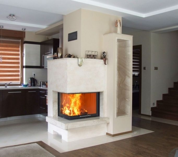 kominek montaż NOWOCZESNY + wkład KOMINKOWY 12 kw narożny 10 LAT GWAR