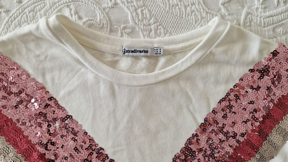 Blusa lantejoulas Pull & Bear, tamanho S
