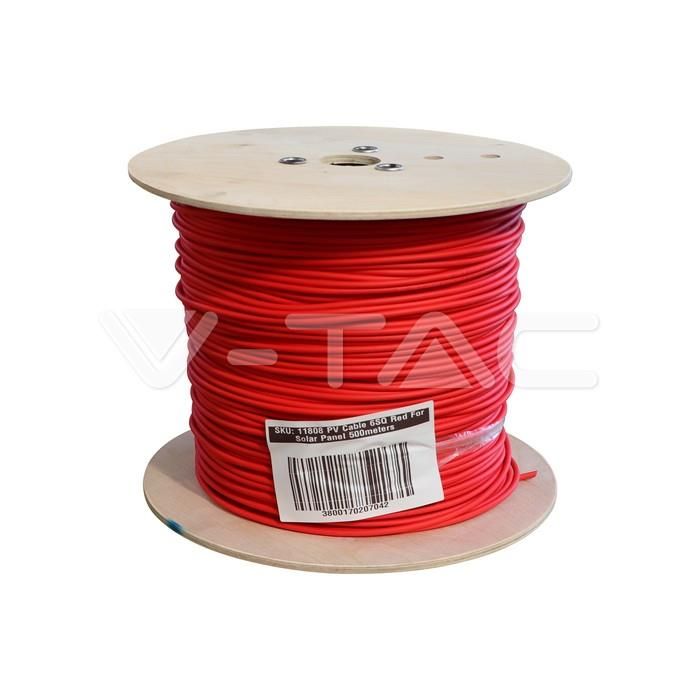 Kabel Solarny PV 6mm2 500mb Czerwony Do Paneli Fotowoltaiki Przewód Fotowoltaiczny Instalacyjny V-tac