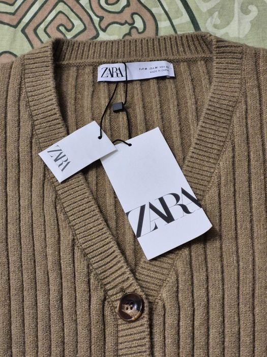 Жіночий короткий трикотажний комбінезон у рубчик ZARA розмір М