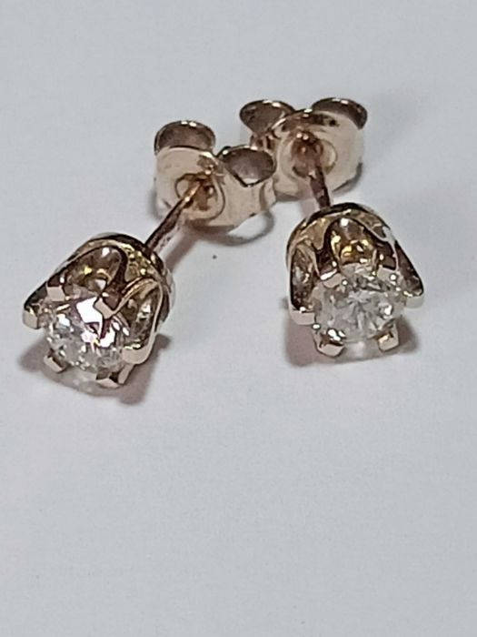 Kolczyki złoto 585 z brylantami 1,10 ct (certyfikat)