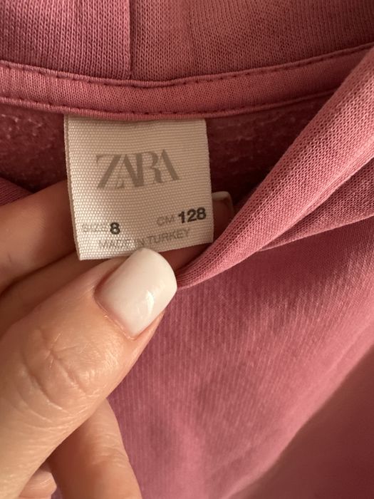 Тепле худі рожева кофта з капюшоном Zara 128 см