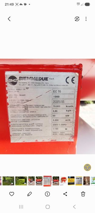 Nagrzewnica olejowa Biemmedue EC 70
