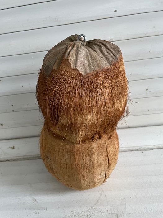 małpa wyrzeźbiona w kokosie