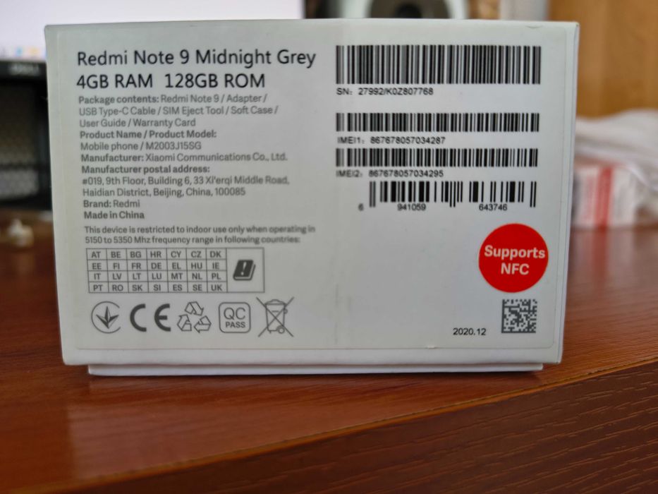 Smartfon Redmi Note 9 - niebieski stan bardzo dobry 128GB