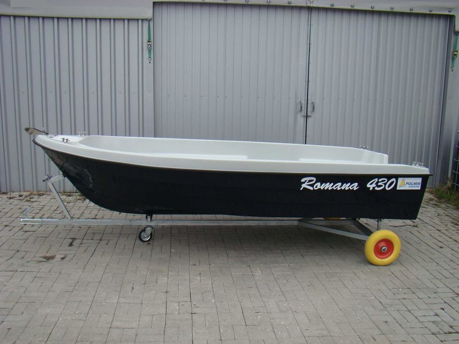 !! PROMOCJA !! łódź wędkarska, motorowa ROMANA 430 wysoka burta, 5 schowków, winda kotwiczna, producent POLMIR
