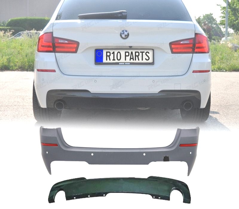 PARA-CHOQUES TRASEIRO BMW F11 TOURING LOOK M PDC DUPLA SAÍDA