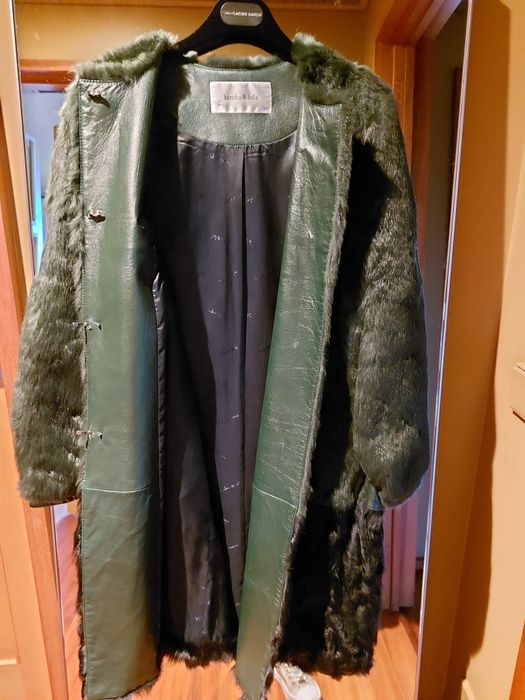 Casaco comprido Bimba y Lola, cor preto/verde em  pêlo  de ovelha