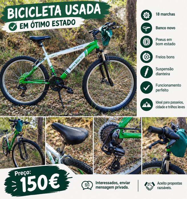 Bicicleta com  18 marcha