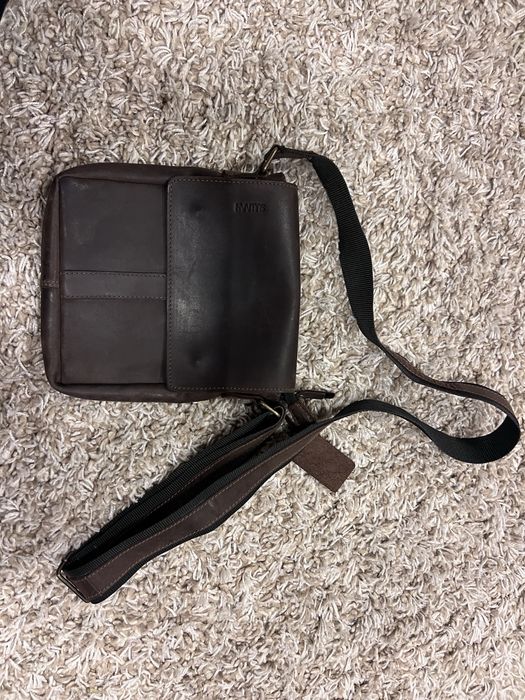 Шкіряна чоловіча сумочка SULLIVAN темно коричневий колір