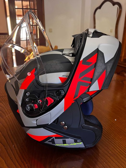 Capacete modular MT Atom SV vermelho mate, tam. S – NOVO, nunca usado