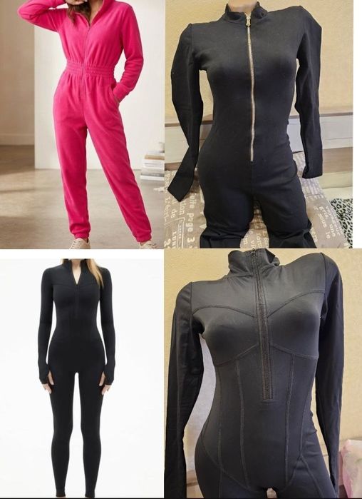 комбінезон плюшевий флісовий Чорний на змійці  Комбінезон foxxygene