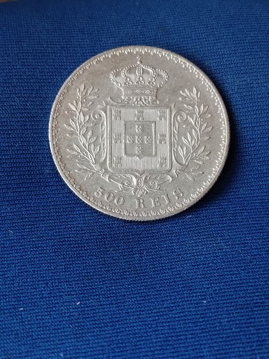 500 reis  1891 D. Carlos I Portuguesa Antiga Prata
